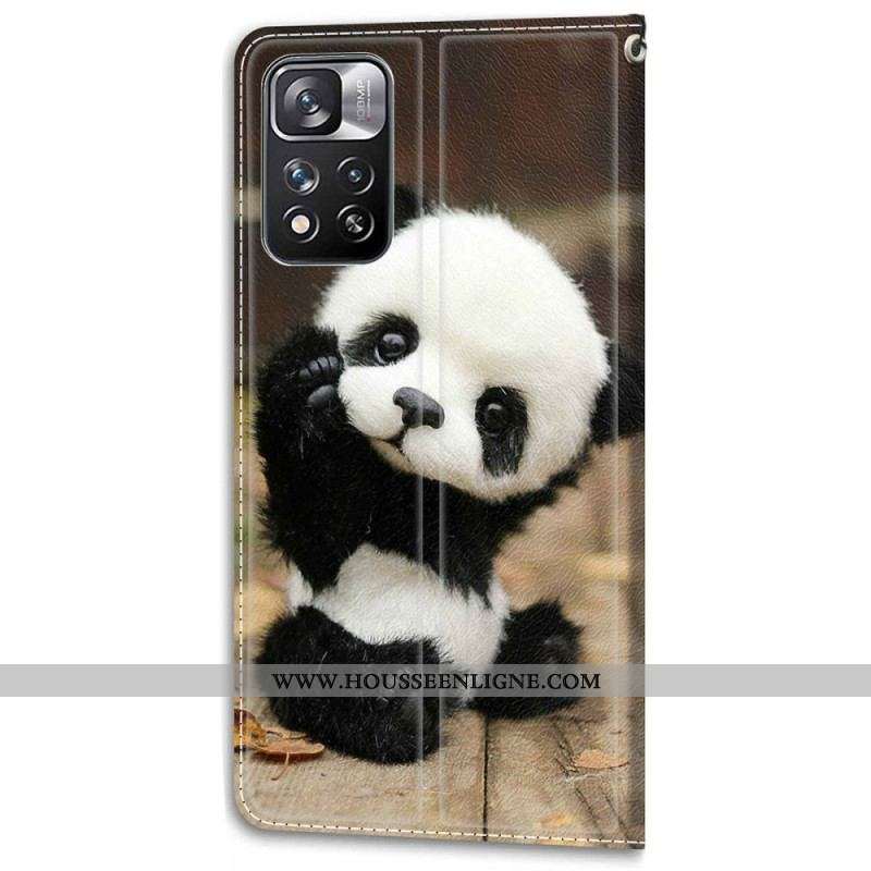 Housse Xiaomi Redmi Note 11 Pro Plus 5G Petit Panda à Lanière