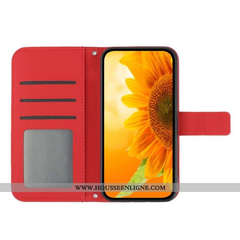 Housse Xiaomi Redmi Note 12 4G Tournesol à Bandoulière