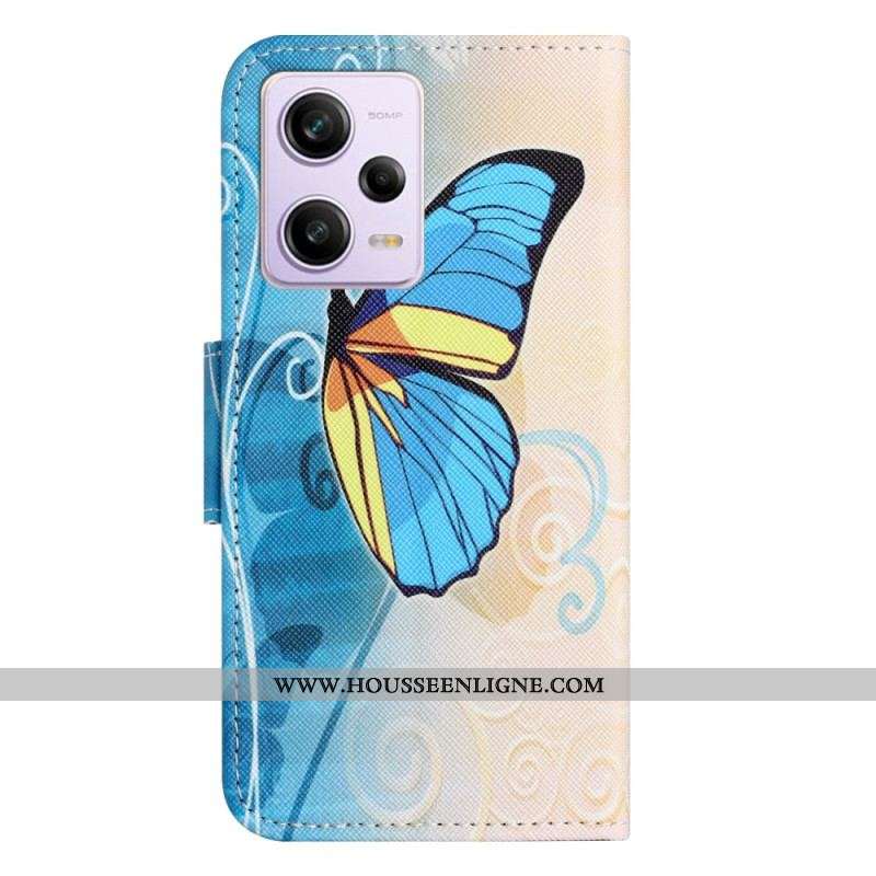 Housse Xiaomi Redmi Note 12/Poco X5 5G Sublimes Papillons à Lanière