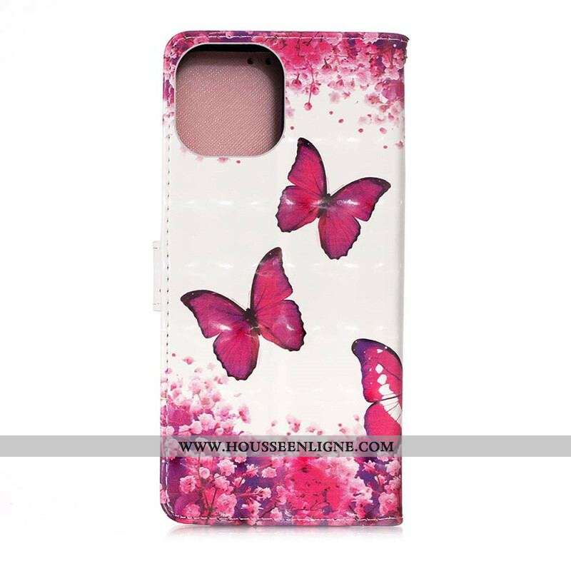 Housse iPhone 13 Mini Papillons Rouges