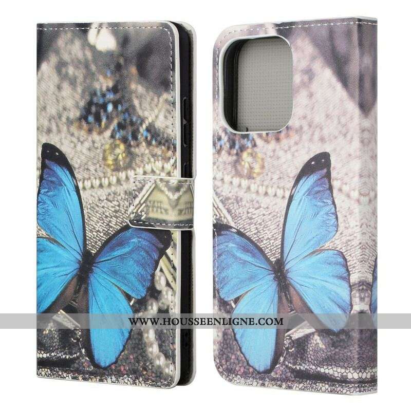 Housse iPhone 13 Pro Papillon Bleu
