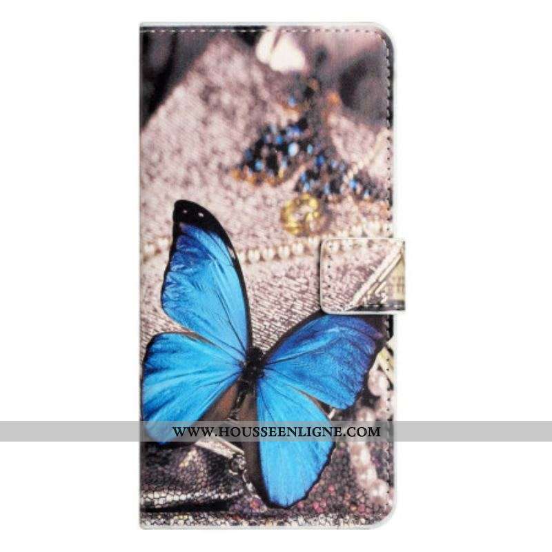 Housse iPhone 14 Papillon Bleu