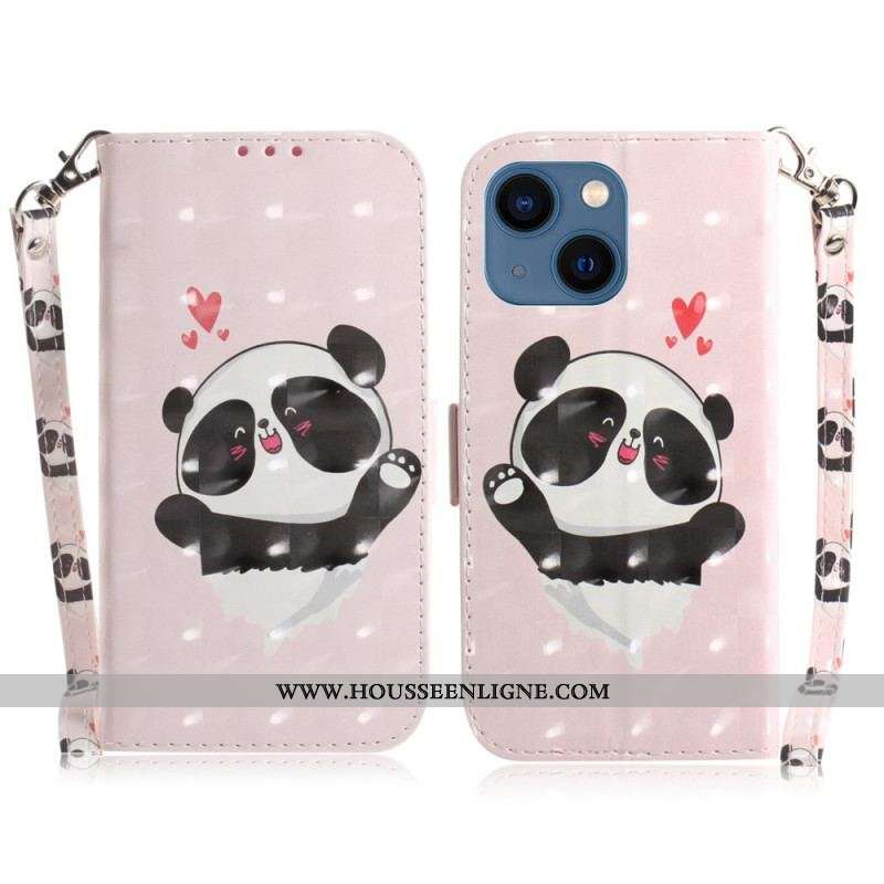 Housse iPhone 14 Plus Panda à Lanière