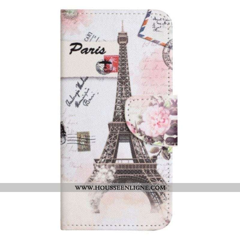 Housse iPhone 14 Plus Tour Eiffel Vintage