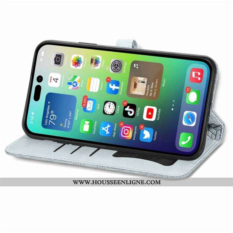 Housse iPhone 14 Pro Feuilles Tribales