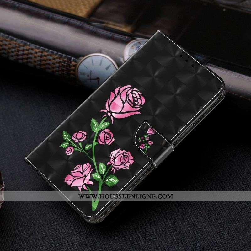 Housse iPhone 14 Pro Roses à Lanière