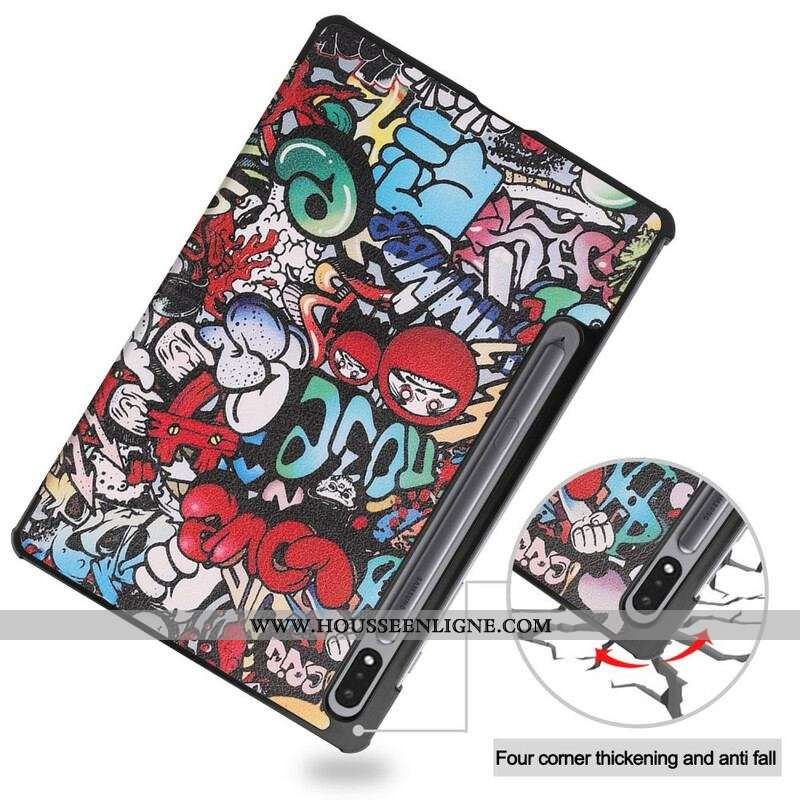 Smart Case Samsung Galaxy Tab S8 / Tab S7 Porte-Crayon Graffitis