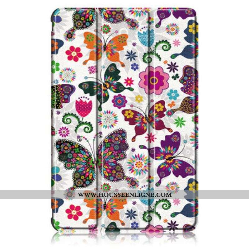 Smart Case Samsung Galaxy Tab S8 / Tab S7 Renforcée Papillons et Fleurs