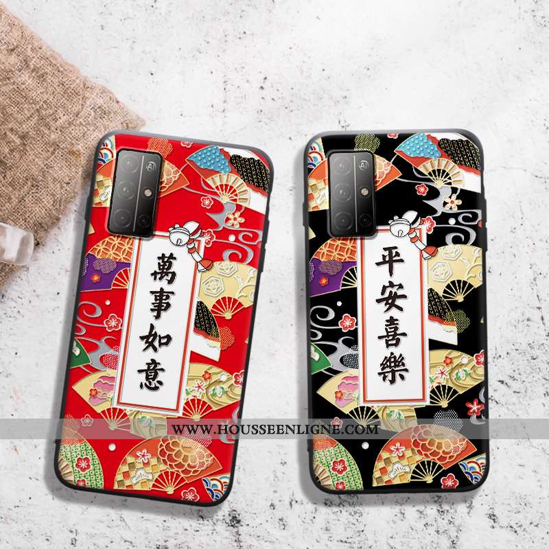 Coque Honor 30s Protection Gaufrage Incassable Silicone Rouge Tendance Art