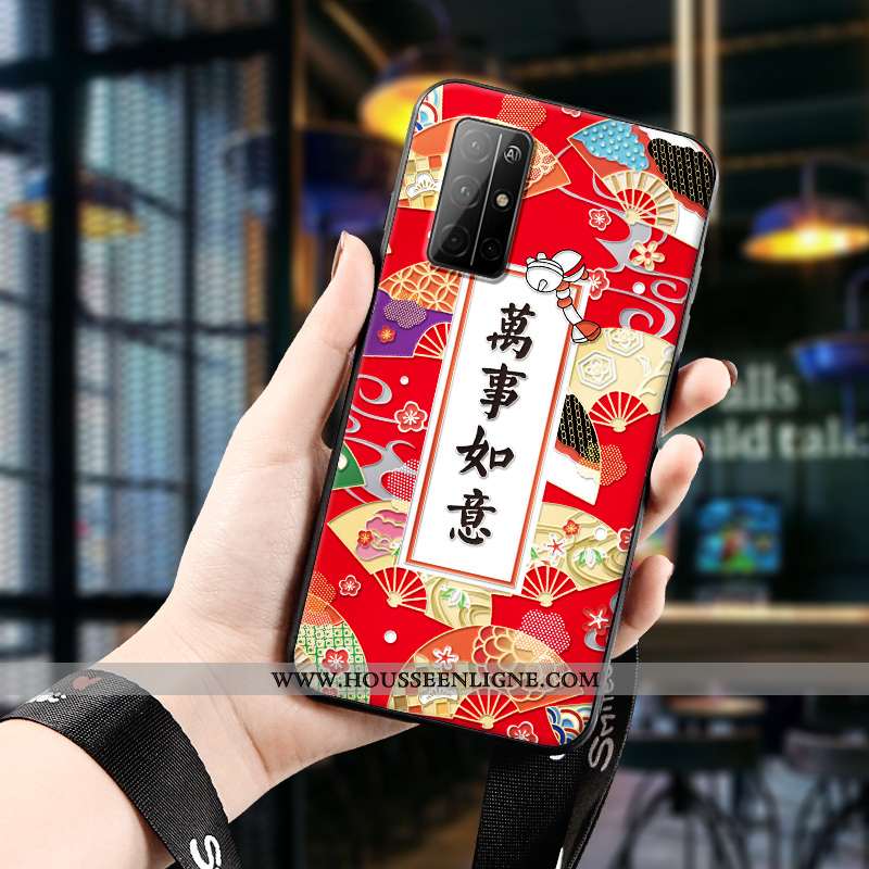 Coque Honor 30s Protection Gaufrage Incassable Silicone Rouge Tendance Art