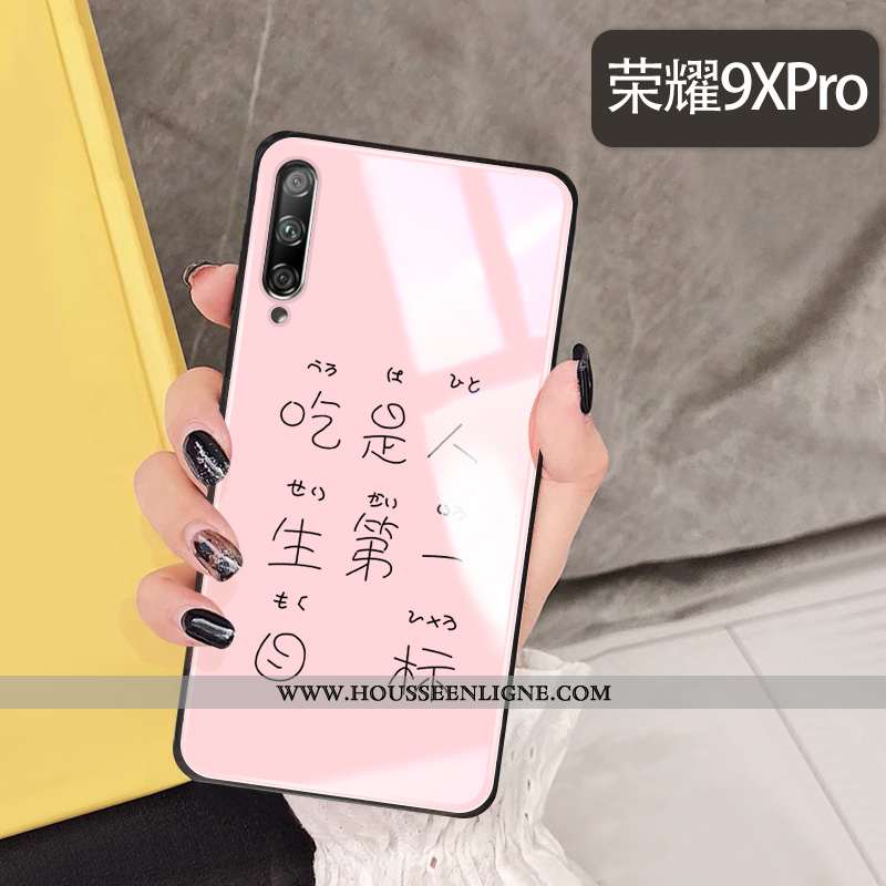 Coque Honor 9x Pro Personnalité Créatif Téléphone Portable Simple Verre Rose