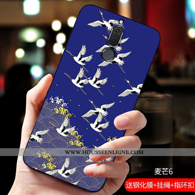 Coque Huawei Mate 10 Lite Créatif Gaufrage Bleu Nouveau Téléphone Portable Incassable