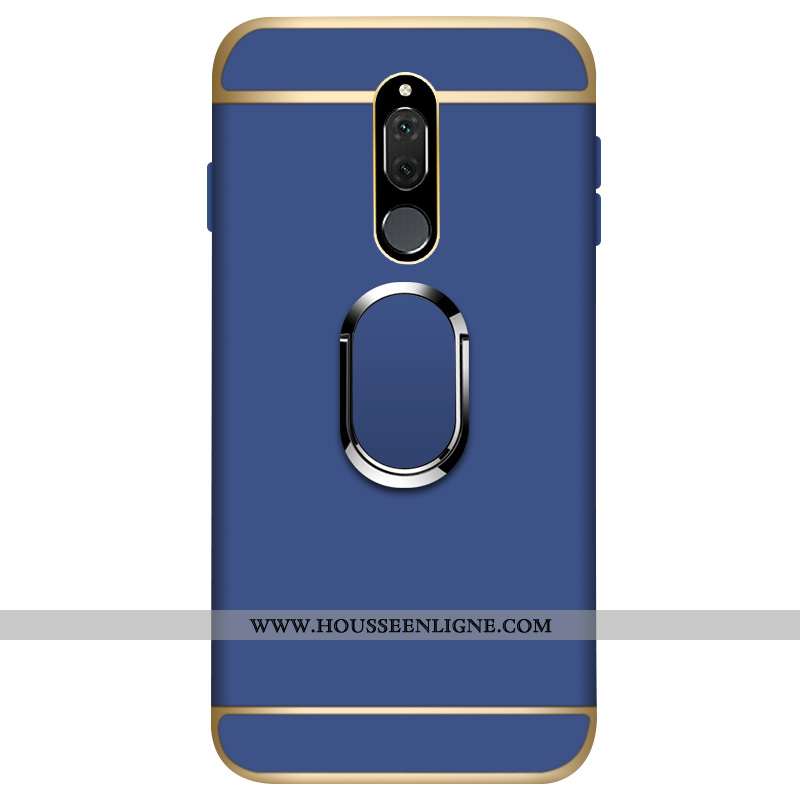 Coque Huawei Mate 10 Lite Délavé En Daim Protection Étui Difficile Téléphone Portable Or Bleu