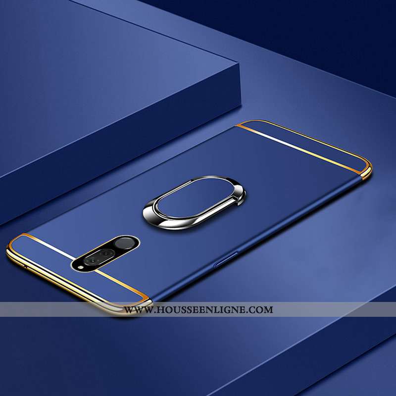 Coque Huawei Mate 10 Lite Délavé En Daim Protection Étui Difficile Téléphone Portable Or Bleu