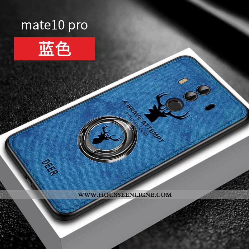 Coque Huawei Mate 10 Pro Silicone Personnalité Magnétisme Support Bleu Fluide Doux Ultra