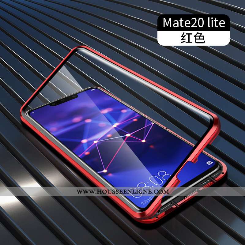 Coque Huawei Mate 20 Lite Verre Transparent Tendance Vert Métal Difficile Téléphone Portable Verte