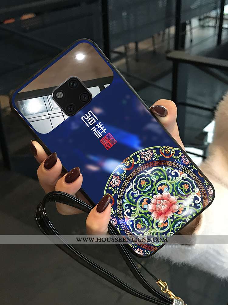 Coque Huawei Mate 20 Pro Créatif Tendance Verre Miroir Bleu Tout Compris Net Rouge