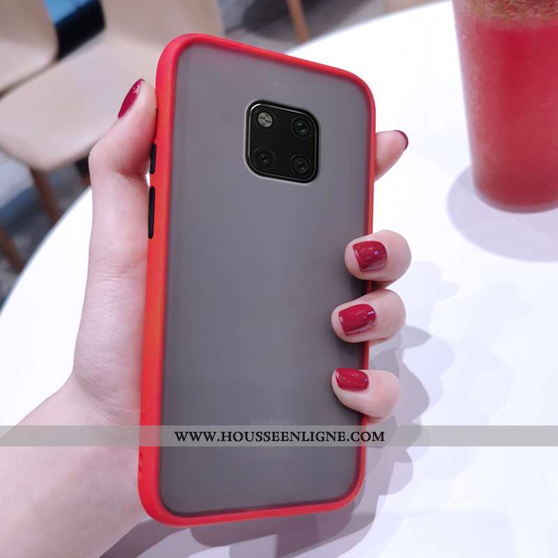 Coque Huawei Mate 20 Pro Légère Fluide Doux Téléphone Portable Délavé En Daim Rouge Ultra