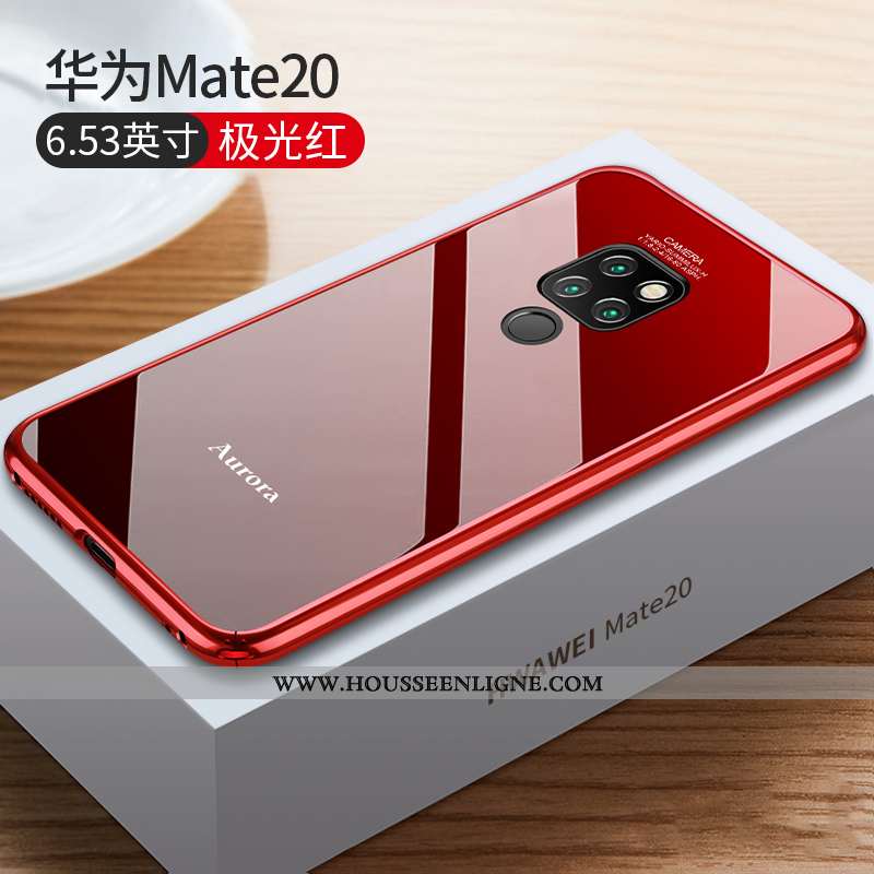 Coque Huawei Mate 20 Protection Métal Incassable Tendance Légère Net Rouge Border Noir