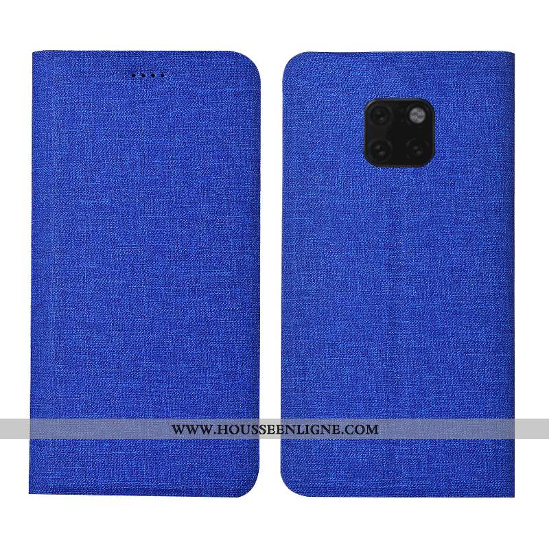 Coque Huawei Mate 20 Rs Cuir Bleu Téléphone Portable Étui