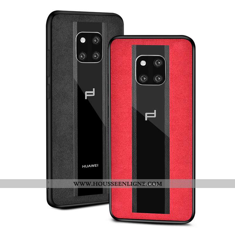 Coque Huawei Mate 20 Rs Daim Fourrure Protection Verre Étui Téléphone Portable Incassable Rouge