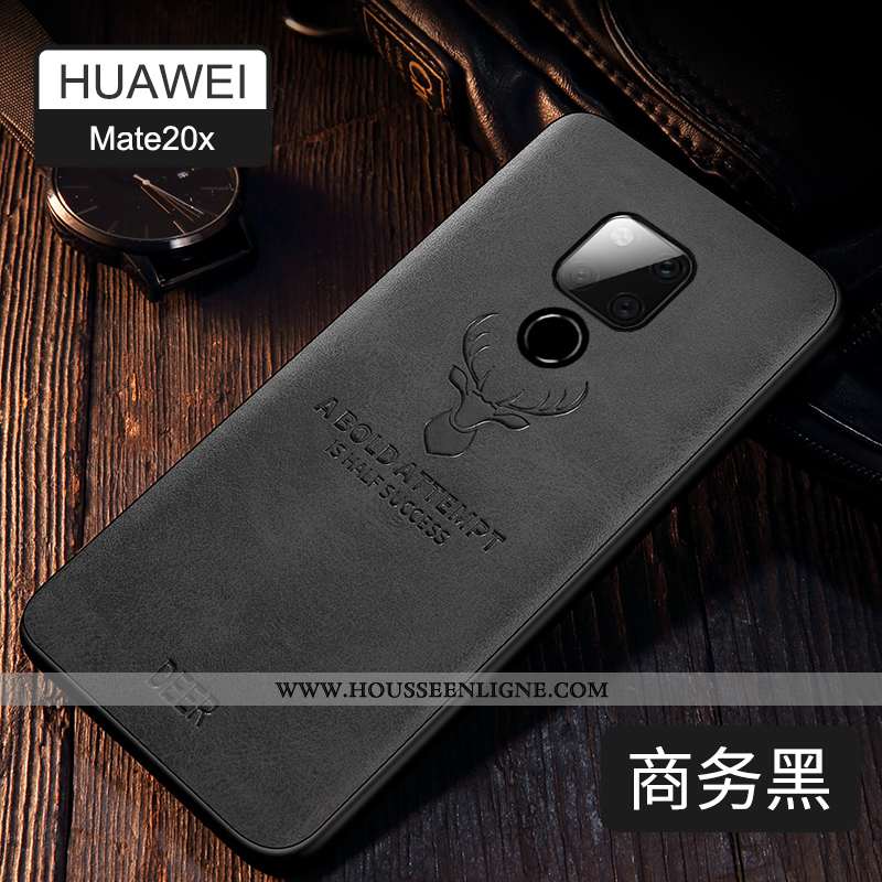 Coque Huawei Mate 20 X Ultra Tendance Noir Étui Téléphone Portable Incassable Légère