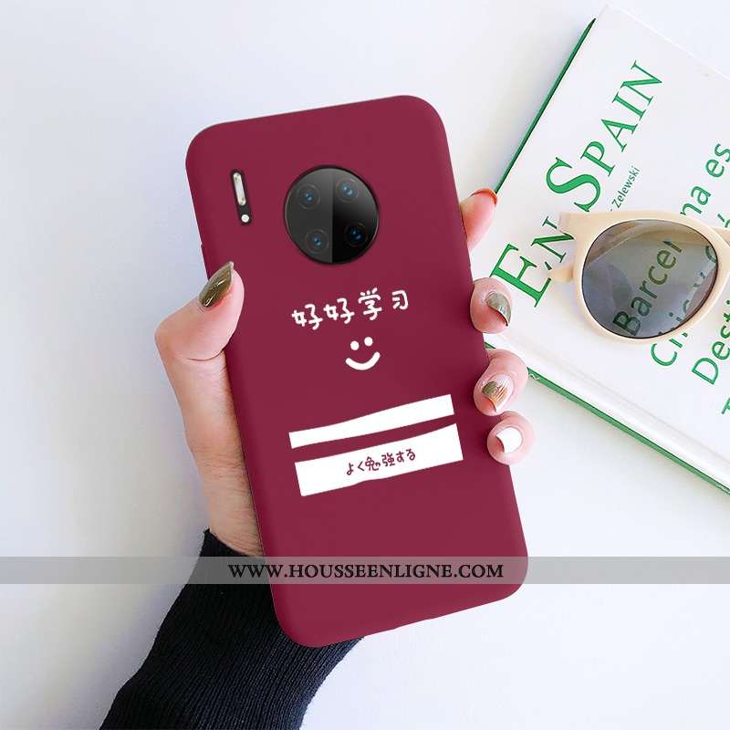 Coque Huawei Mate 30 Silicone Protection Amoureux Étui Téléphone Portable Net Rouge Rouge