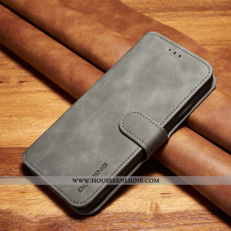 Coque Huawei Nova 5t Cuir Fluide Doux Business Incassable Téléphone Portable Étui Tout Compris Gris