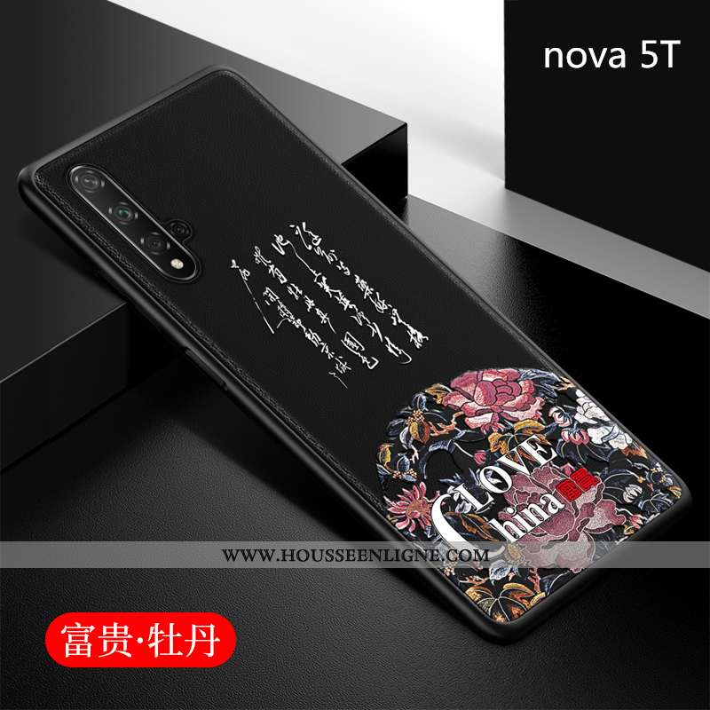 Coque Huawei Nova 5t Fluide Doux Silicone Net Rouge Tout Compris Étui Style Chinois