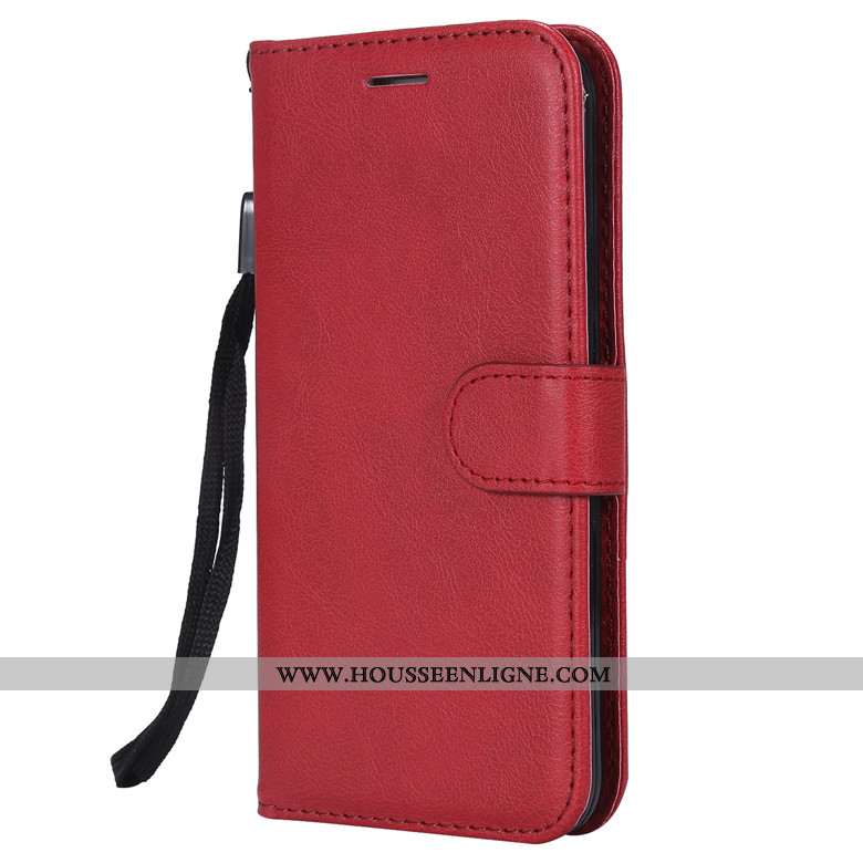 Coque Huawei P Smart+ 2020 Fluide Doux Silicone Rouge Cuir 2020 Clamshell Couleur Unie