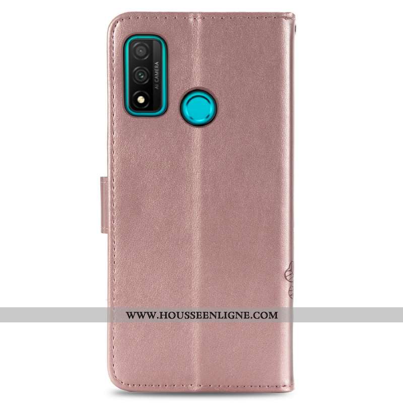 Coque Huawei P Smart 2020 Protection Cuir Étui Rose Téléphone Portable Clamshell