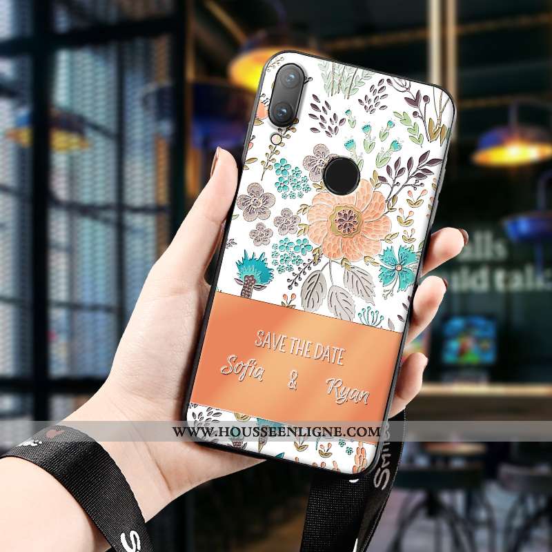 Coque Huawei P Smart 2020 Tendance Silicone Étui Téléphone Portable Dimensionnel Protection Art Vert