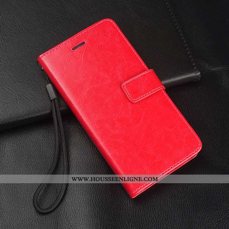 Coque Huawei P20 Lite Protection Ornements Suspendus Cuir Tout Compris Clamshell Tempérer Rouge
