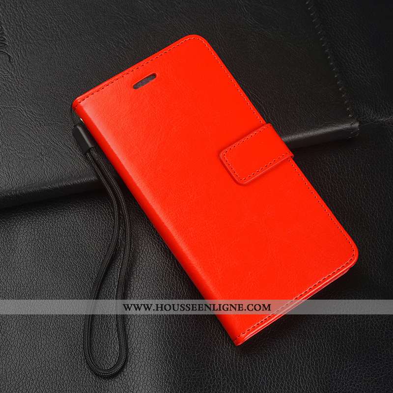 Coque Huawei P20 Lite Protection Ornements Suspendus Cuir Tout Compris Clamshell Tempérer Rouge