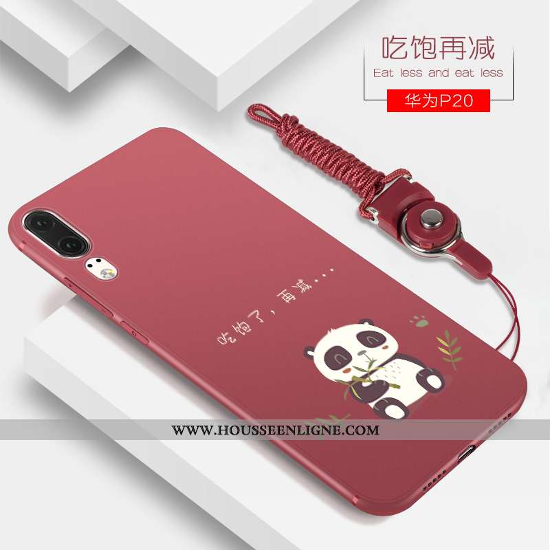Coque Huawei P20 Personnalité Créatif Tendance Silicone Étui Incassable Petit Rouge