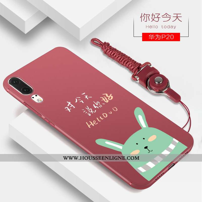 Coque Huawei P20 Personnalité Créatif Tendance Silicone Étui Incassable Petit Rouge