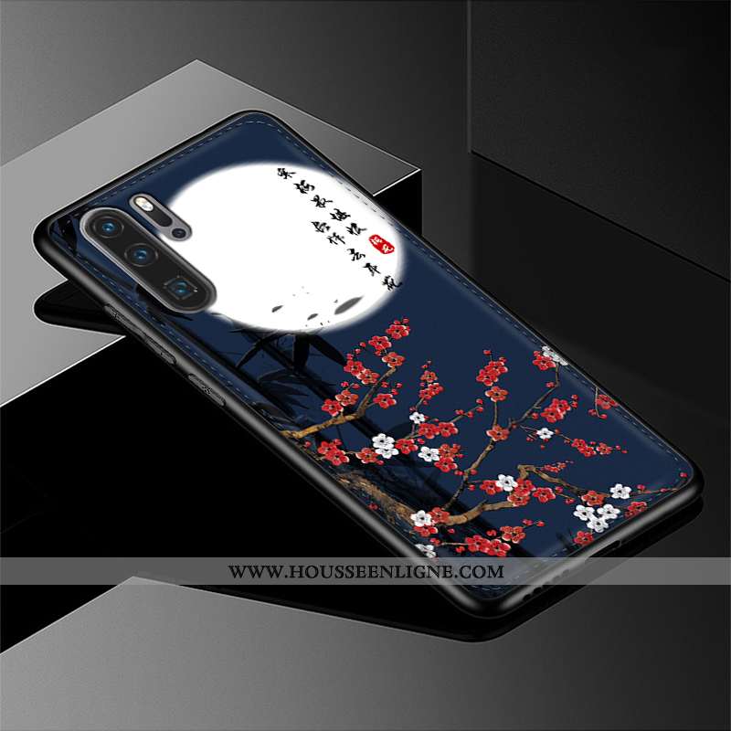 Coque Huawei P20 Pro Cuir Véritable Tendance Gaufrage Protection Téléphone Portable Silicone Étui Bl