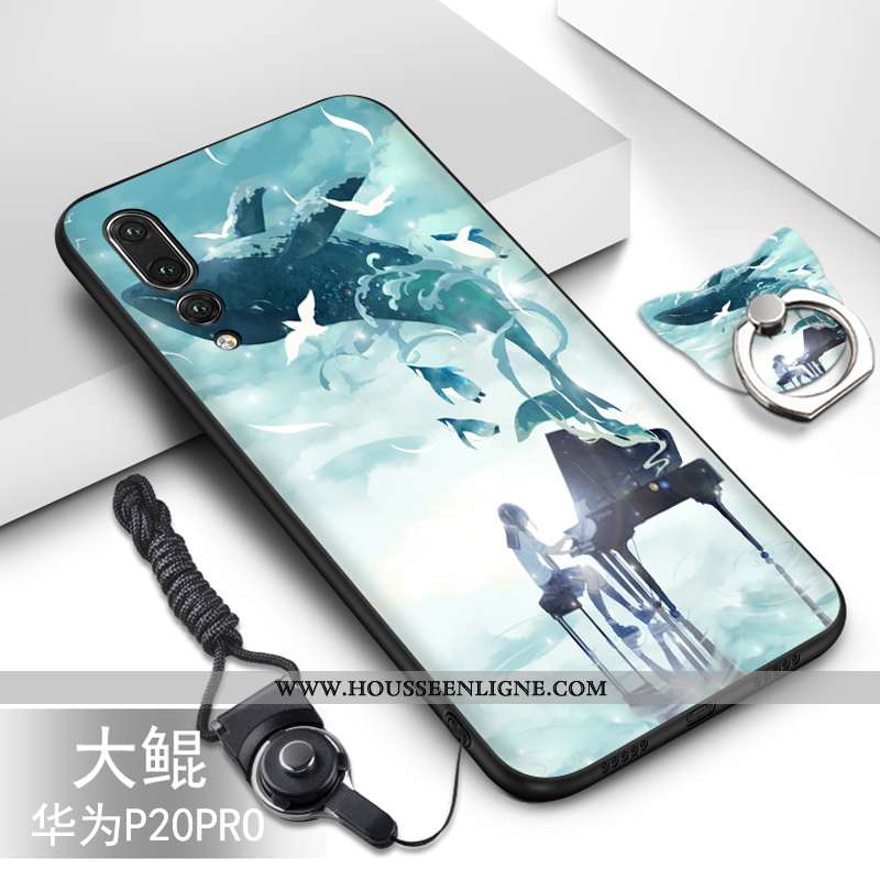 Coque Huawei P20 Pro Protection Fluide Doux Silicone Étui Téléphone Portable Vert Turquoise