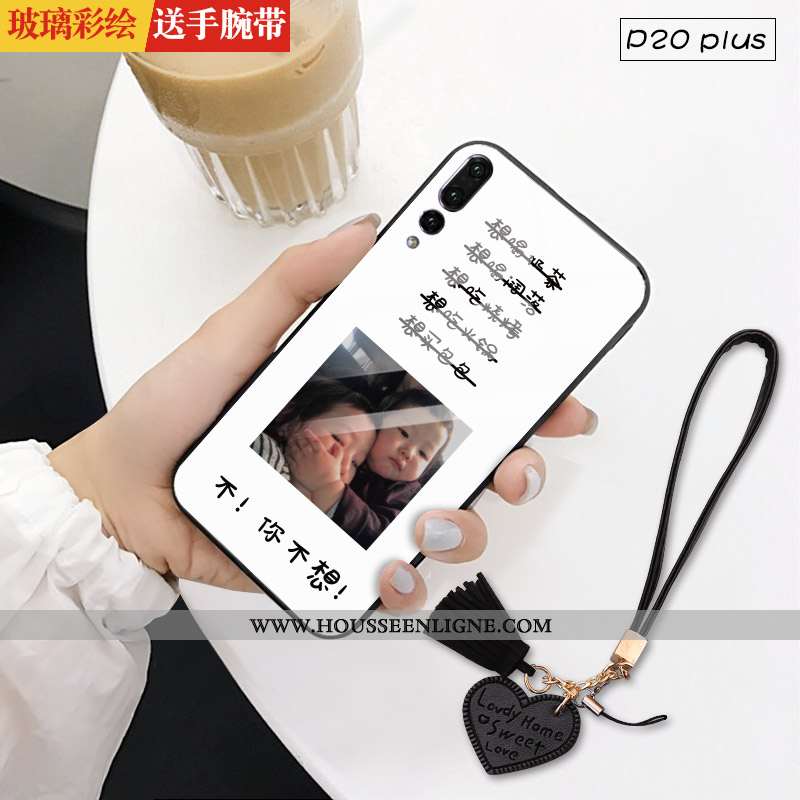 Coque Huawei P20 Pro Protection Verre Téléphone Portable Net Rouge Étui Miroir Verte