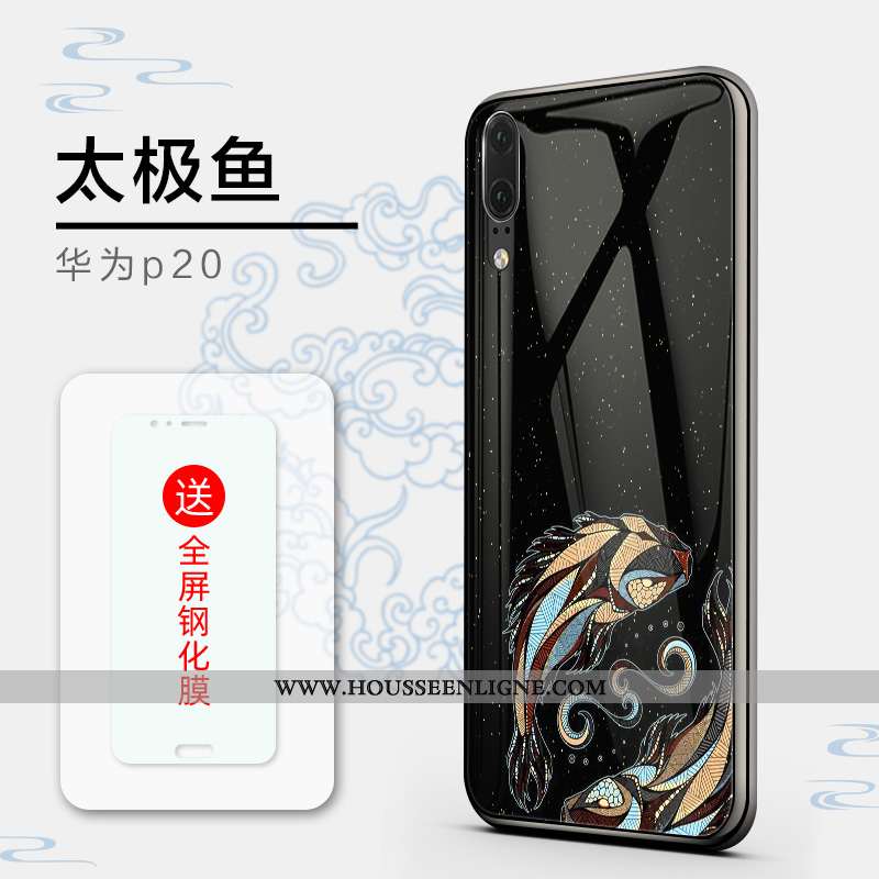 Coque Huawei P20 Silicone Protection Fluide Doux Tendance Luxe Incassable Noir