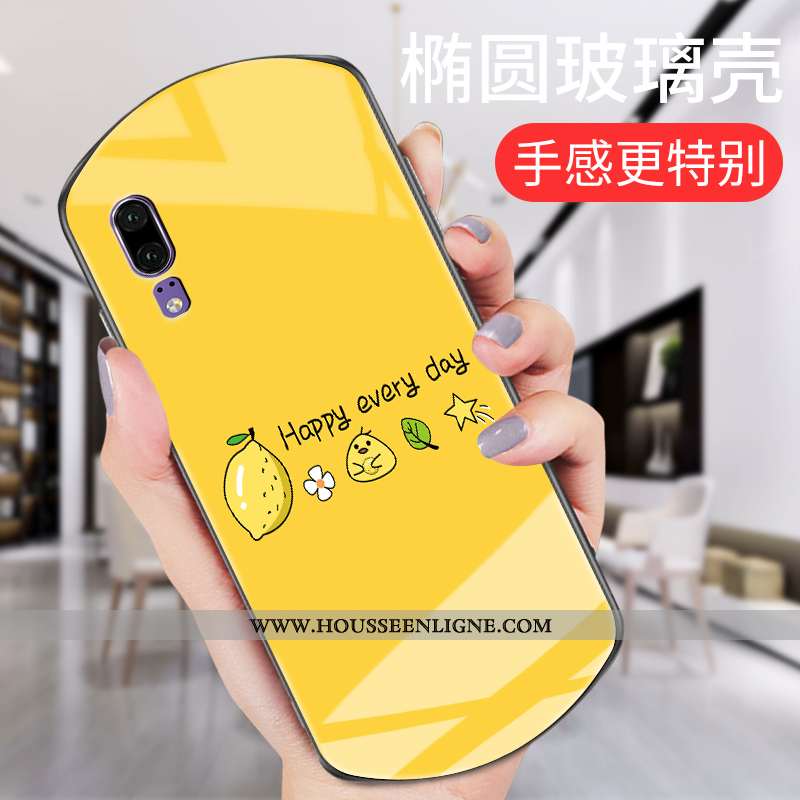 Coque Huawei P20 Tendance Protection Vent Personnalité Téléphone Portable Amoureux Petit Jaune