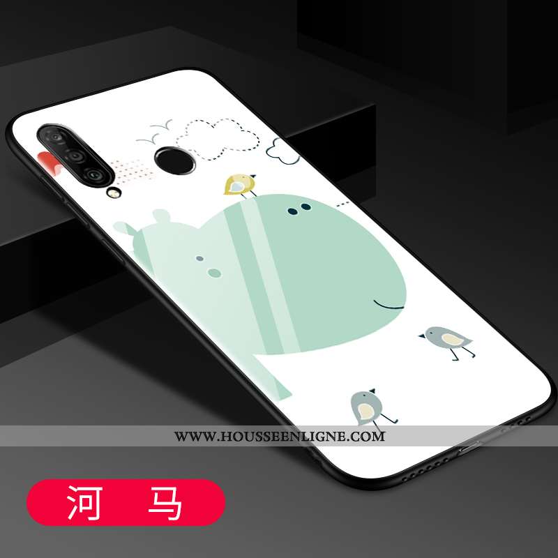 Coque Huawei P30 Lite Fluide Doux Silicone Téléphone Portable Miroir Dessin Animé Délavé En Daim Ver