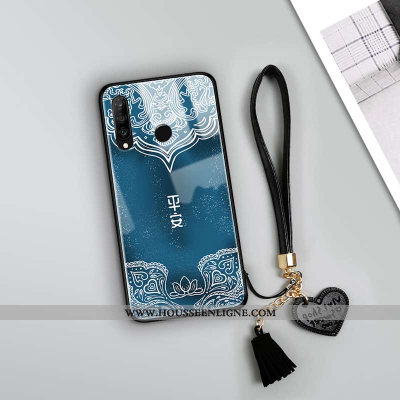 Coque Huawei P30 Lite Tendance Fluide Doux Téléphone Portable Totem Amoureux Vent Protection Bordeau