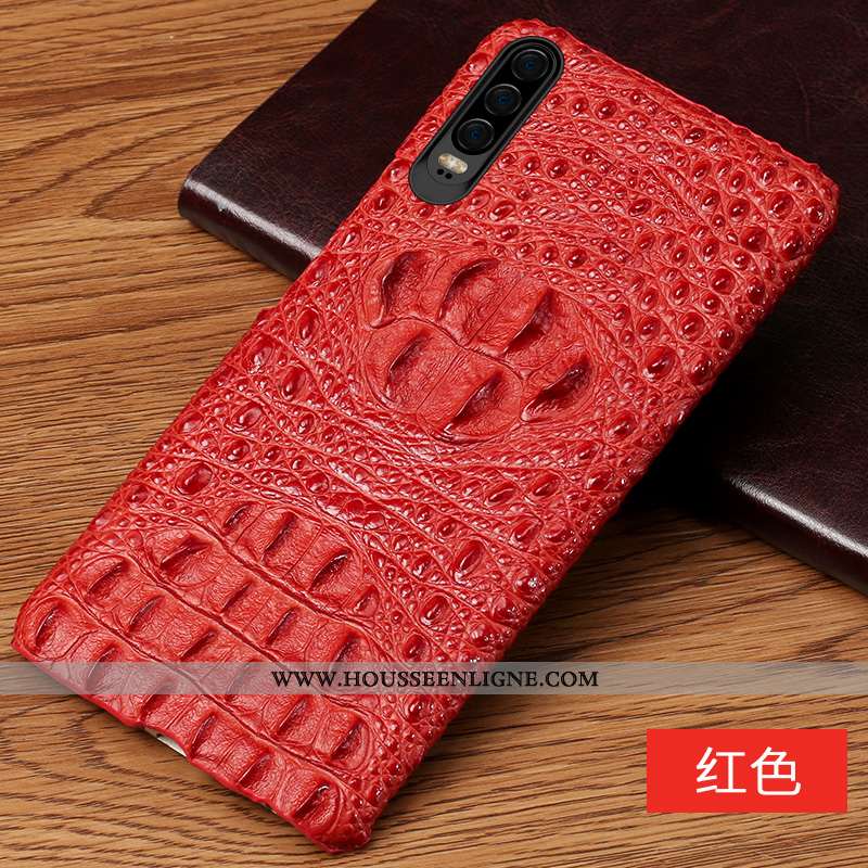 Coque Huawei P30 Personnalité Créatif Tendance Business Luxe Cuir Luxe Rouge