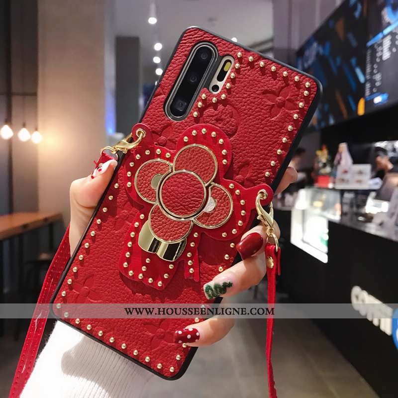 Coque Huawei P30 Pro Tendance Cuir Luxe Rouge Qualité Support Europe