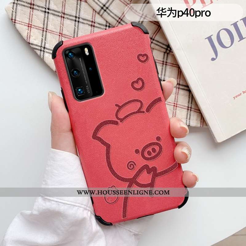 Coque Huawei P40 Créatif Gaufrage Silicone Charmant Incassable Cuir Protection Violet