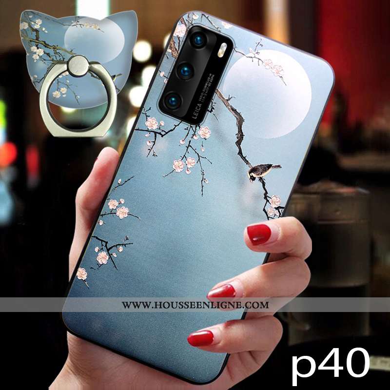 Coque Huawei P40 Fluide Doux Silicone Incassable Étui Rose Protection Téléphone Portable