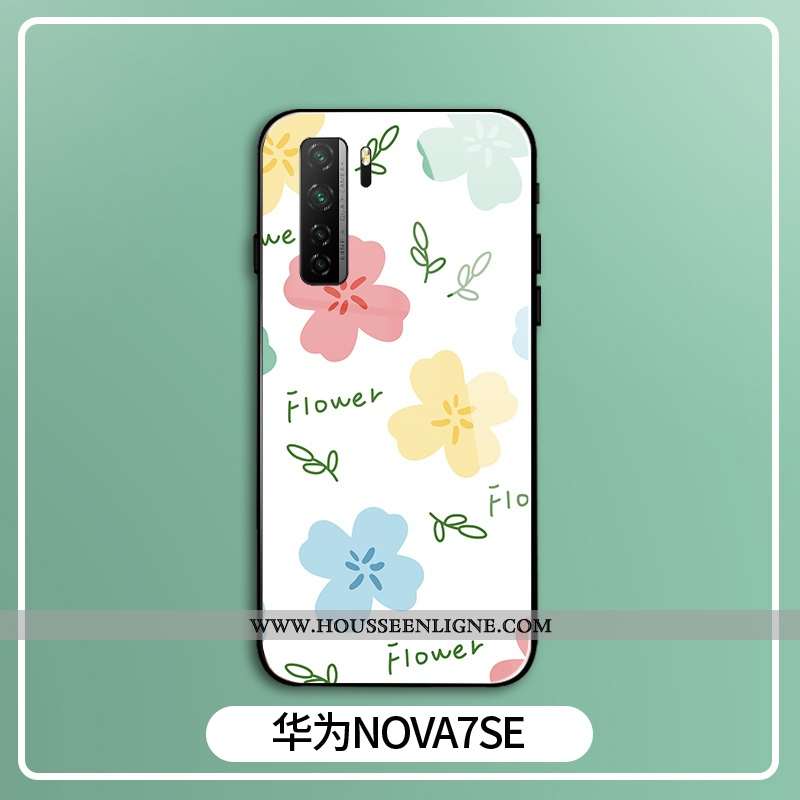 Coque Huawei P40 Lite 5g Charmant Silicone Créatif Fleur Protection Téléphone Portable Mode Blanche