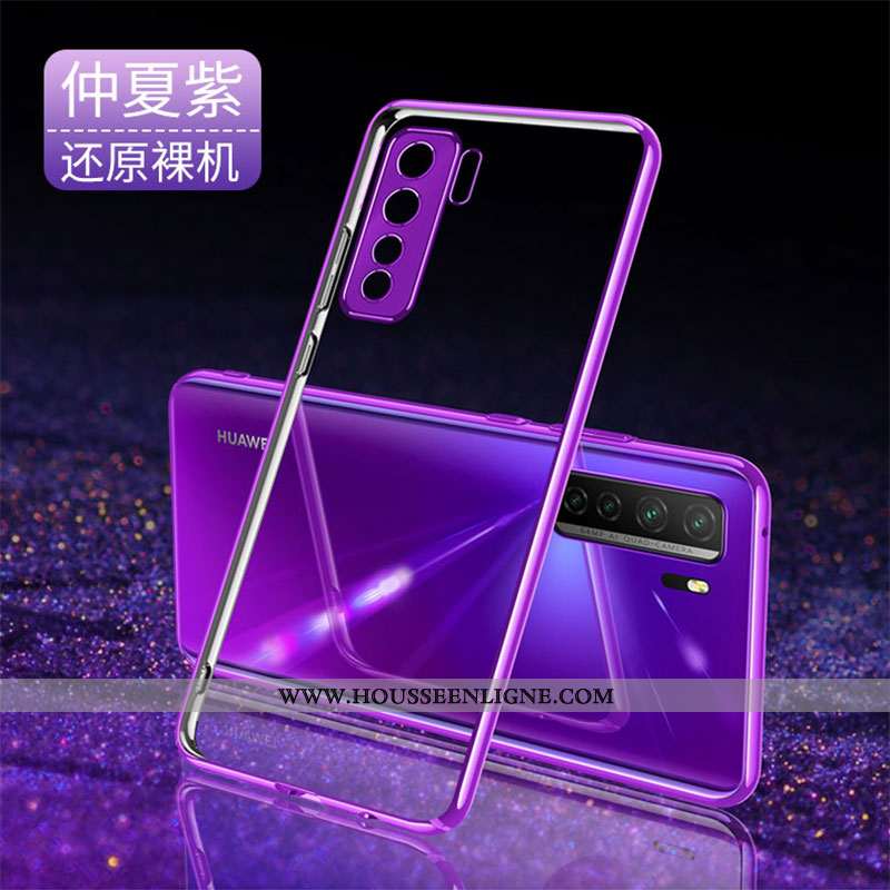 Coque Huawei P40 Lite 5g Légère Fluide Doux Bordure Transparent Violet Incassable Téléphone Portable