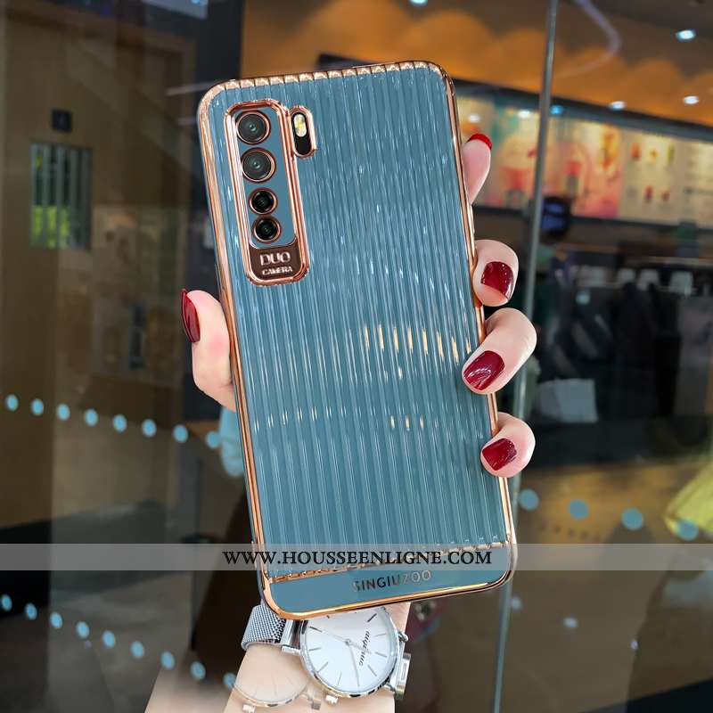 Coque Huawei P40 Lite 5g Silicone Protection Tout Compris Fluide Doux Personnalité Bleu Tendance
